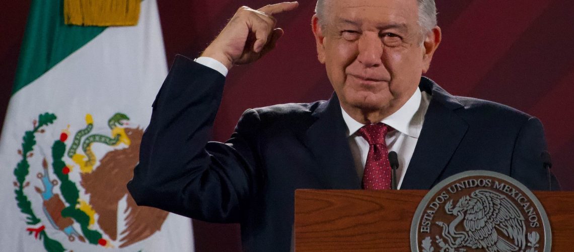 CIUDAD DE MÉXICO, 19MAYO2023.- Andrés Manuel López Obrador, presidente de México, durante la conferencia matutina desde el Salón Tesorería de Palacio Nacional.
FOTO: ROGELIO MORALES /CUARTOSCURO.COM