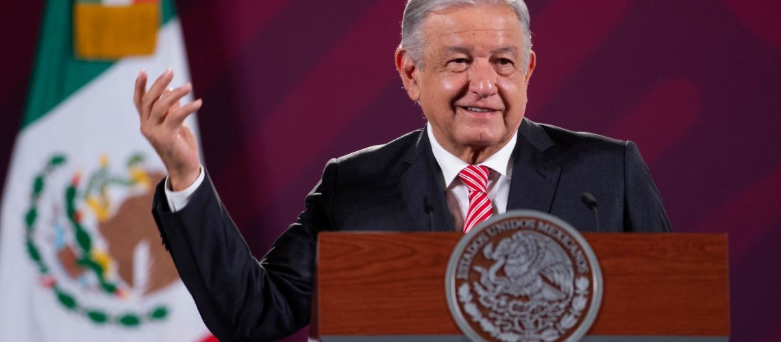 CIUDAD DE MÉXICO, 26MAYO2023.- Andrés Manuel López Obrador, Presidente de México, encabezó su tradicional mañanera en Palacio Nacional. FOTO: PRESIDENCIA/CUARTOSCURO.COM