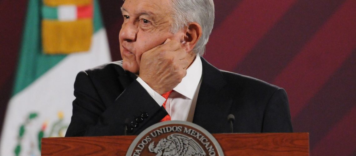 CIUDAD DE MÉXICO, 05JULIO2023.- Andrés Manuel López Obrador, presidente de México, encabezó la conferencia mañanera de este miércoles en Palacio Nacional. FOTO: DANIEL AUGUSTO /CUARTOSCURO.COM