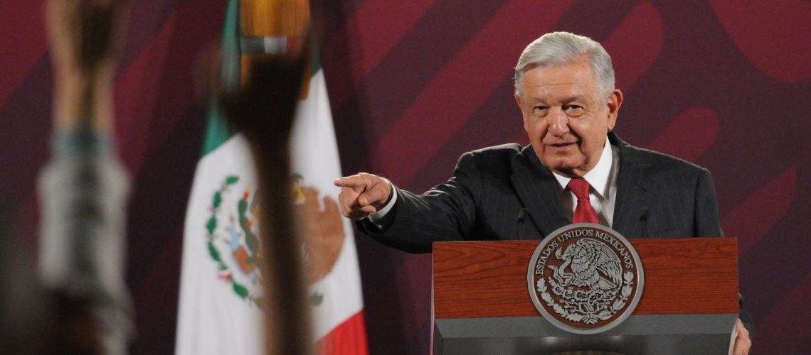 CIUDAD DE MÉXICO, 12JULIO2023.- Andrés Manuel López Obrador, presidente de México, encabeza la conferencia mañanera de este miércoles en Palacio Nacional. FOTO: DANIEL AUGUSTO /CUARTOSCURO.COM