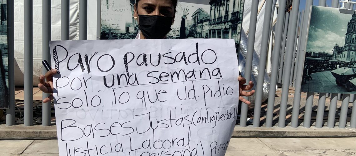 NANCY EN EL CONGRESO. Trabajadores de Salud exigiendo plaza.