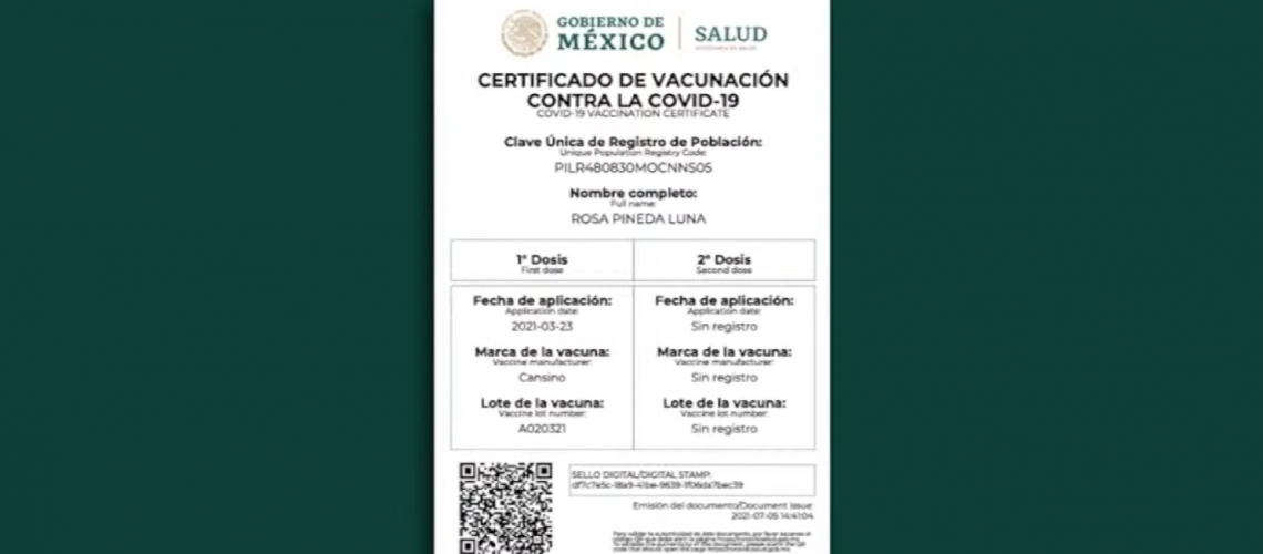 certificado de vacunacion