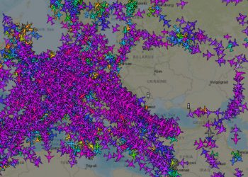 Espacio aéreo en Ucrania y su frontera con Rusia