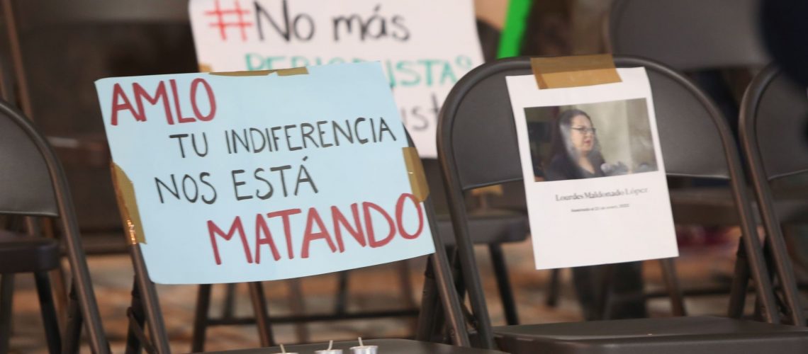 PROTESTA DE PERIODISTAS EN CANCÚN. Matar al mensajero. Foto: Cuartoscuro Elizabet Ruiz.