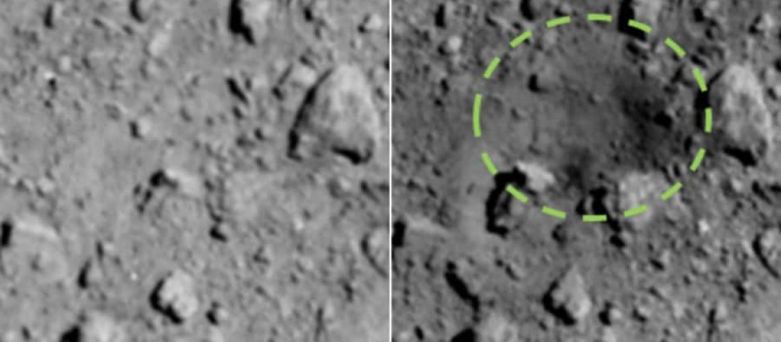 primer crater artificial en asteroide