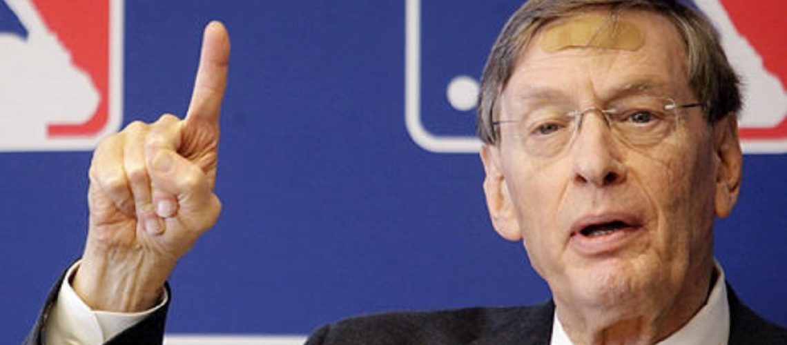 Baseball commissioner Bud Selig gestures as he speaks to reporters during a news conference at Major League Baseball headquarters, Thursday, May 13, 2010 in New York. Selig is ignoring calls to move next year's All-Star game from Phoenix because of Arizona's new immigration law. (AP Photo/Mary Altaffer)   Original Filename: Selig_Baseball_NYMA101.jpg