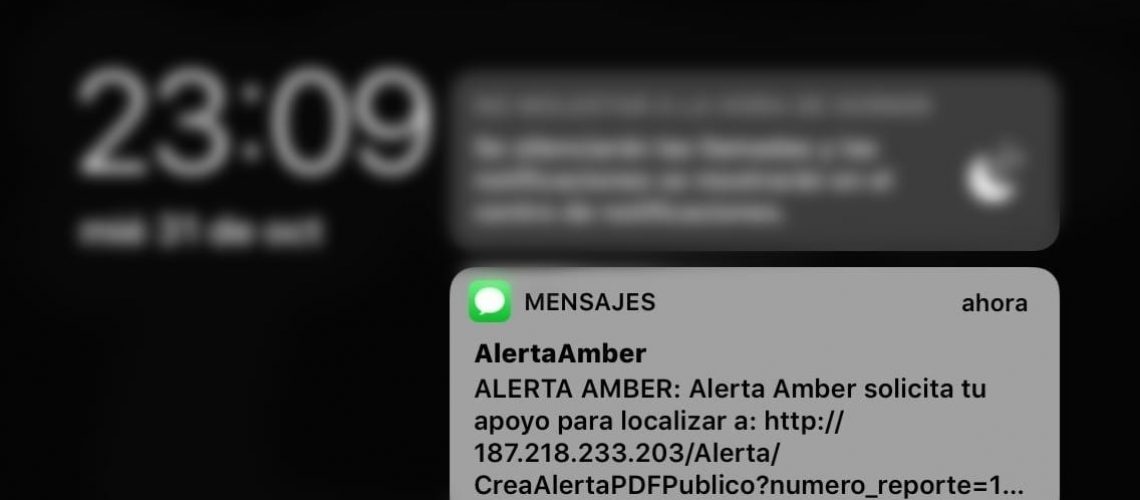 sms alerta amber movistas